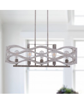 5-Light Farmhouse Chandelier Kitchen Island Lighting Linear Pendant Light Fixture for Dining Room,Kitchen